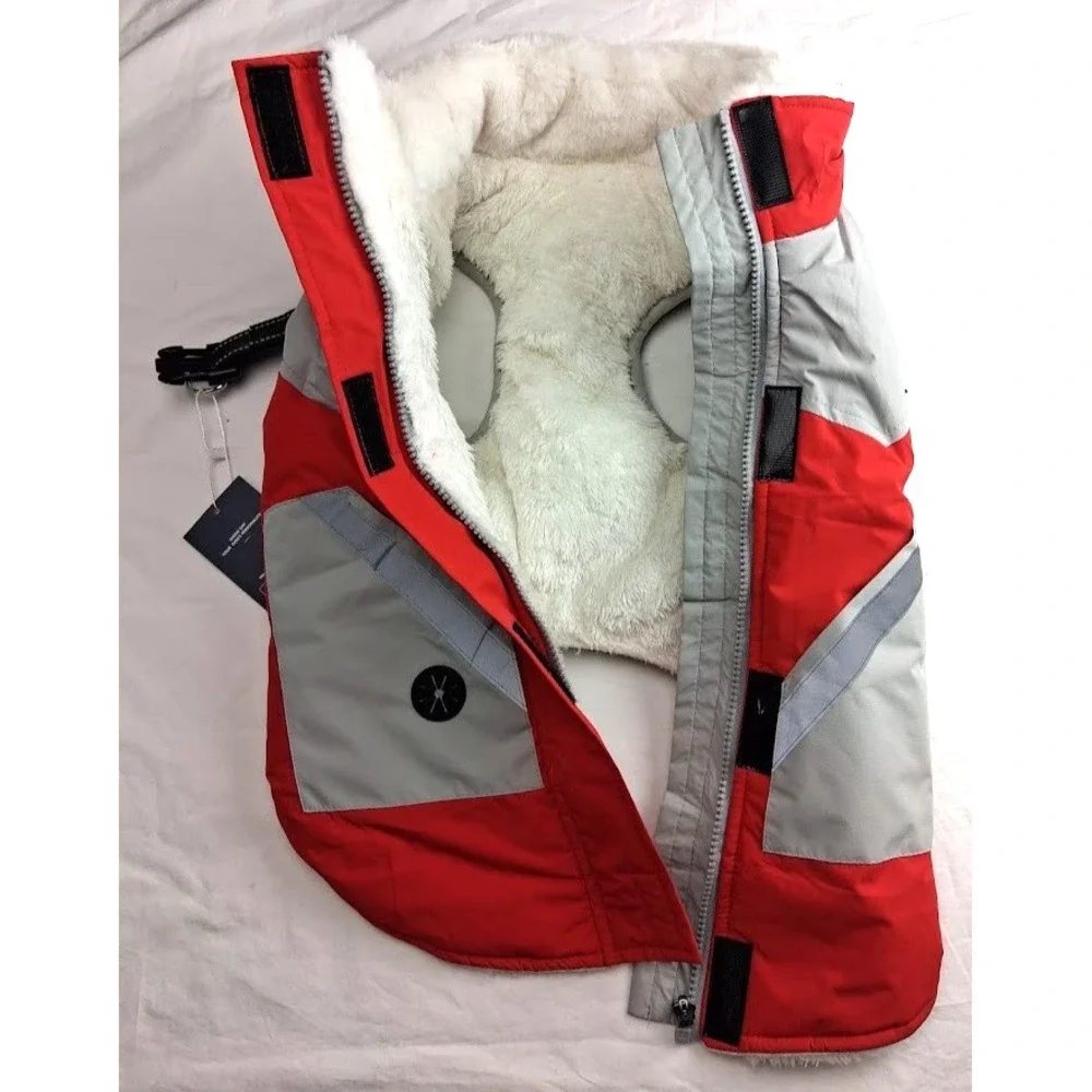 IECOii Dog Sz Large Winter Coat wHarness Built in Waterproof Red Reflective NWT